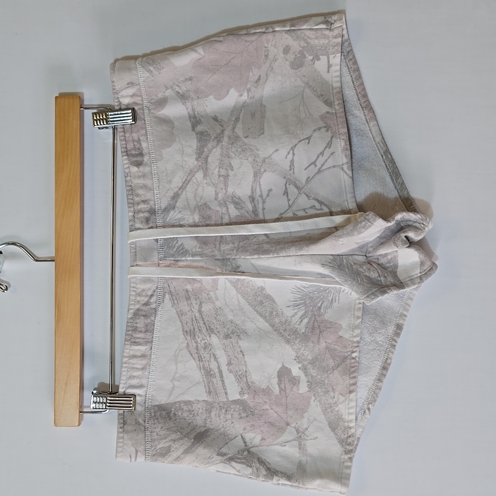 Hollister Washed Light Camo Print Cotton Shorts Size L Fleece Lined Loungewear - Picture 2 of 8